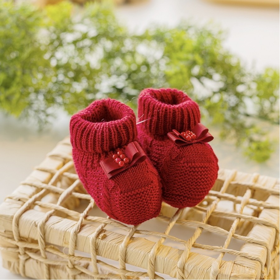 Sapatinho Laço gorgurão Vermelho